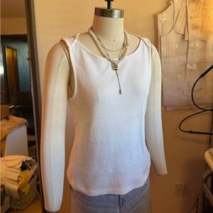 Anthropologie Elegant White Sleeveless Top